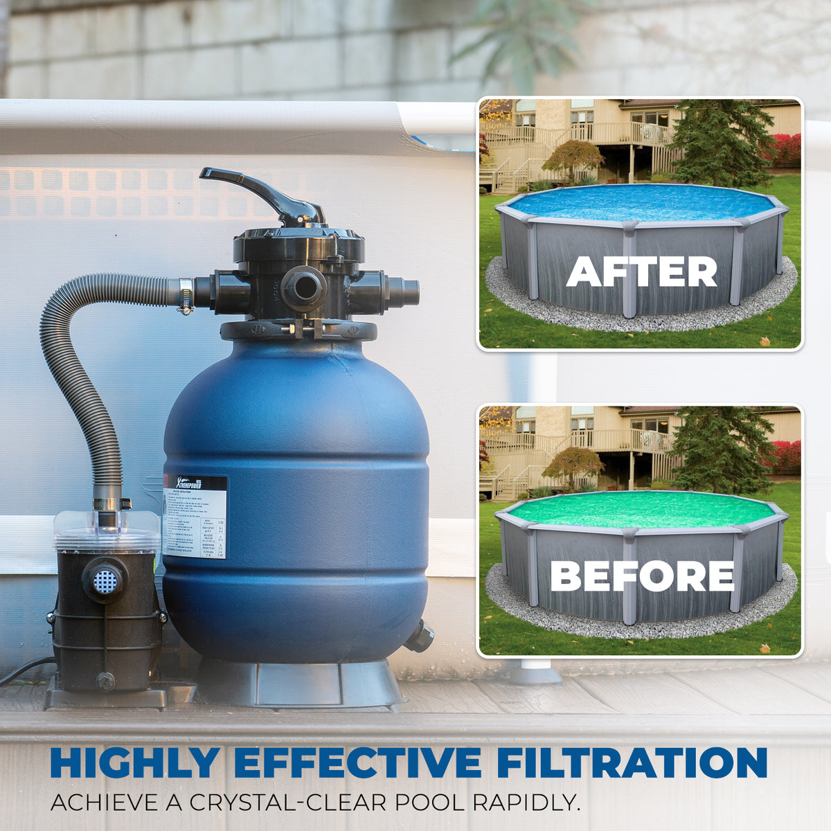 XtremepowerUS 13" Sand Filter with 3/4HP Water Pump Above Ground Swimm