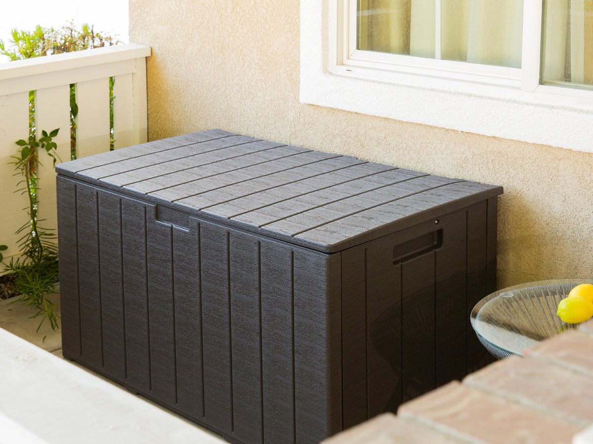 Barton Deck Box 130 Gallon Outdoor Patio Storage Bench Shed Co