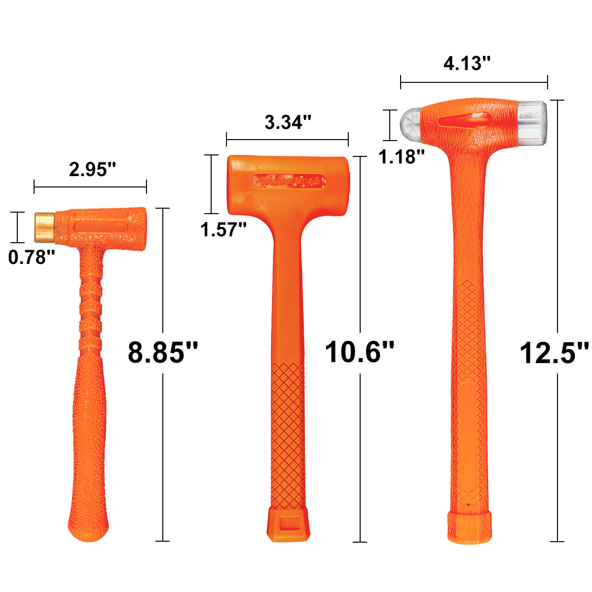 Grip 3 pc Deadblow Hammer Set - 12 oz Brass Hammer, 1 lb Ball Peen Hammer, 1/2 lb Deadblow Mallet - Metal Shaping - Home, Garage, Workshop Grip 3 pc Deadblow Hammer Set - 12 oz Brass Hammer, 1 lb Ball Peen Hammer, 1/2 lb Deadblow Mallet - Metal Shaping - Home, Garage, Workshop