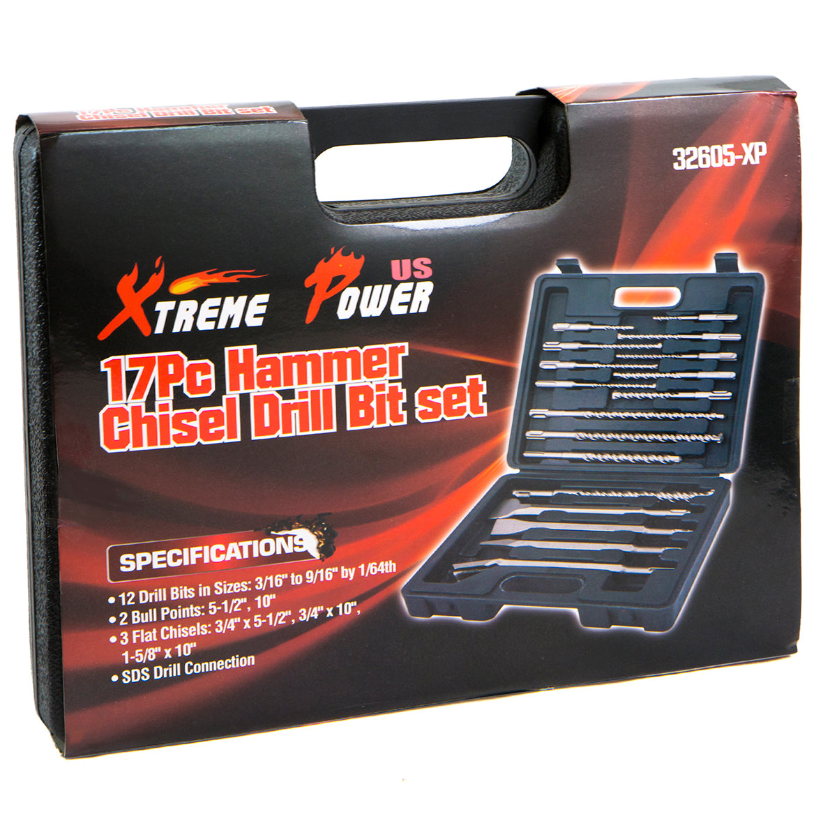 thumbnail interactive-video image 1 of 17 Piece SDS Plus Drill Bit & Chisel Set Rotary Hammer Bits For Bosch Hilti Tools 1 of 4