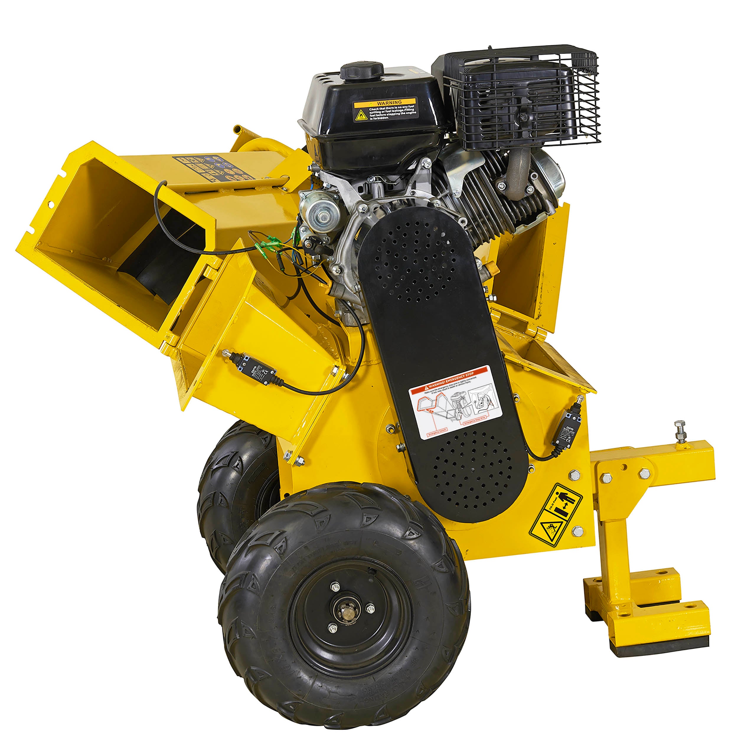 8-inch 1000cc Wood Chipper Shredder - 35HP Gas Powered With Tow Bar & Safety Features