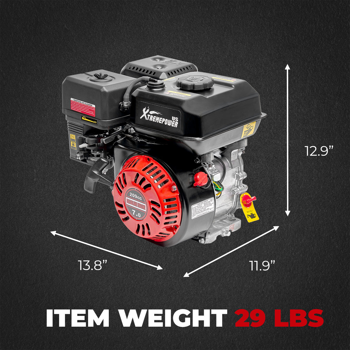 Stark Spliter XtremepowerUS 7.0HP Go Kart Log Splitter Gas Power Engine Motor Replac ...