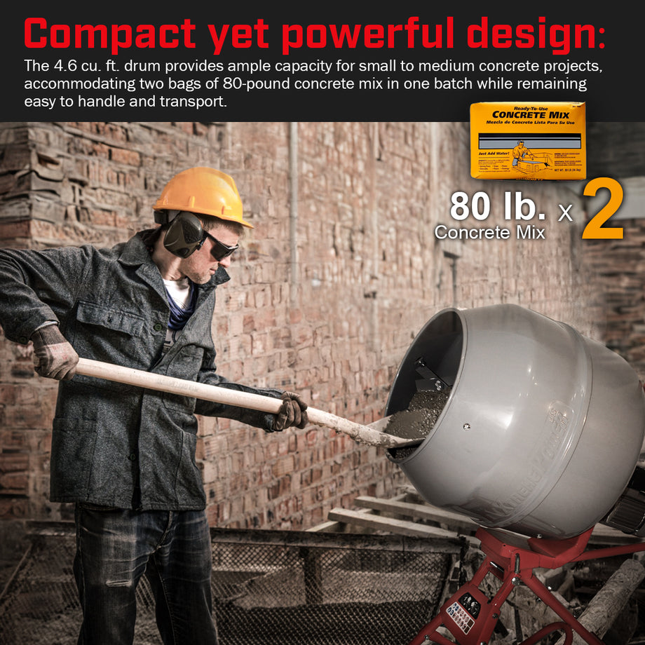 XtremepowerUS Gear Driven 4.6 cu ft Portable Cement Mixer