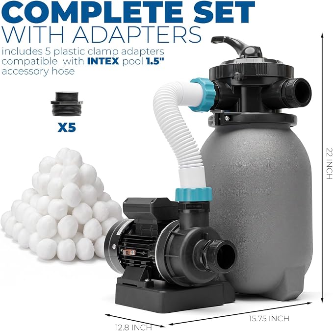 SAND FILTER 2220GPH PUMP WITH FILTER BALLS – Stark USA