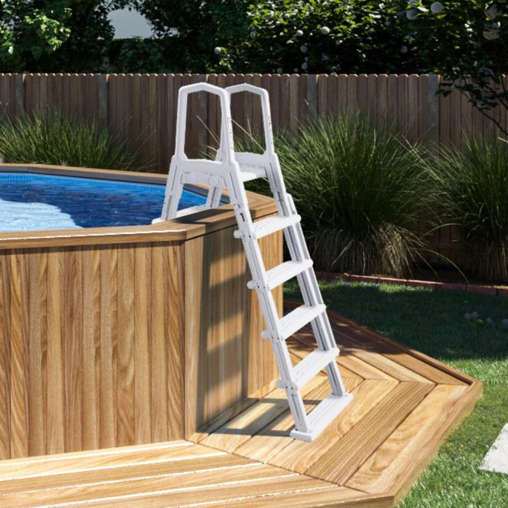 XtremepowerUS Deluxe Incline Above Ground In Pool Swimming Pool Ladder ...
