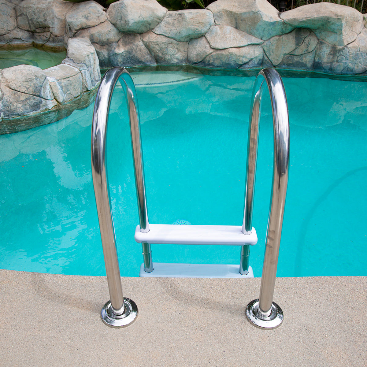XtremepowerUS Stainless Steel Swimming Pool Ladder 5-Step for In-Groun ...