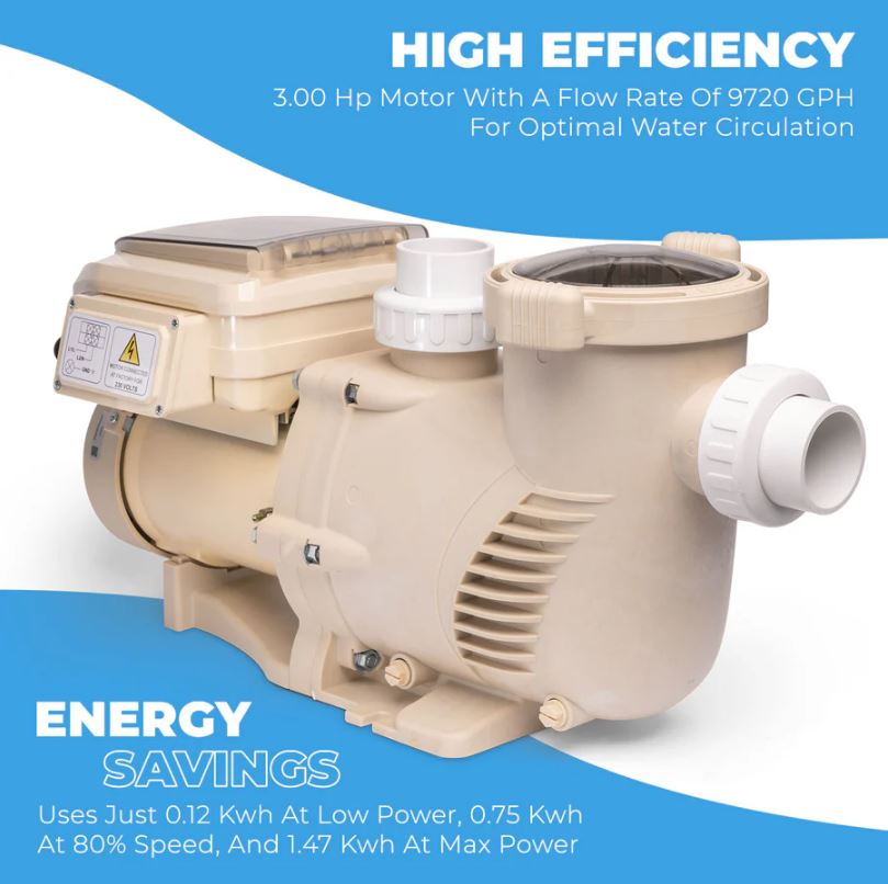 3 HP Swimming Pool Pump Variable Speed Inground Pool 2