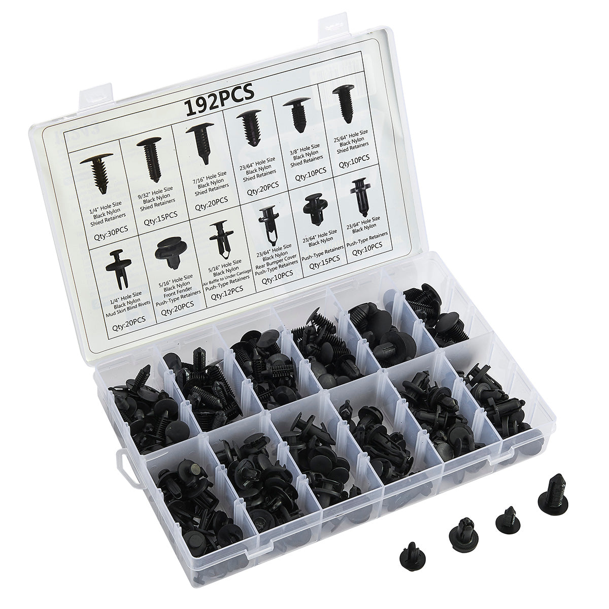 Push Back Clips Stark USA 13243 Car Retainer Clips Auto Fasteners Push Trim Clips Pin