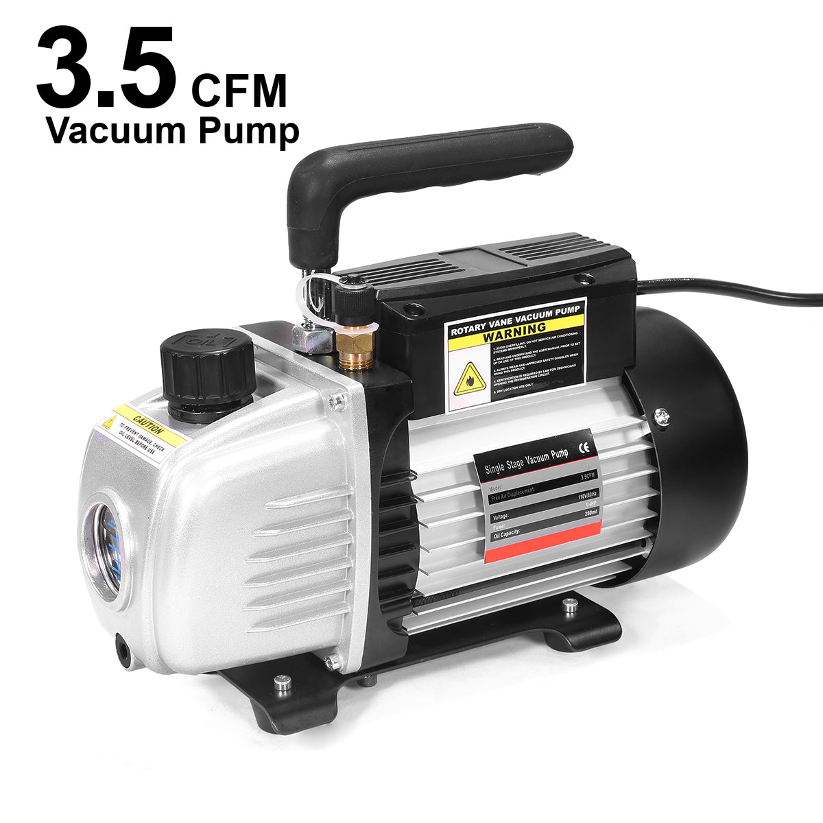 3.5 CFM 1/4 HP HVAC Vacuum Pump Kit With Manifold Gauge Set & Case – 110V