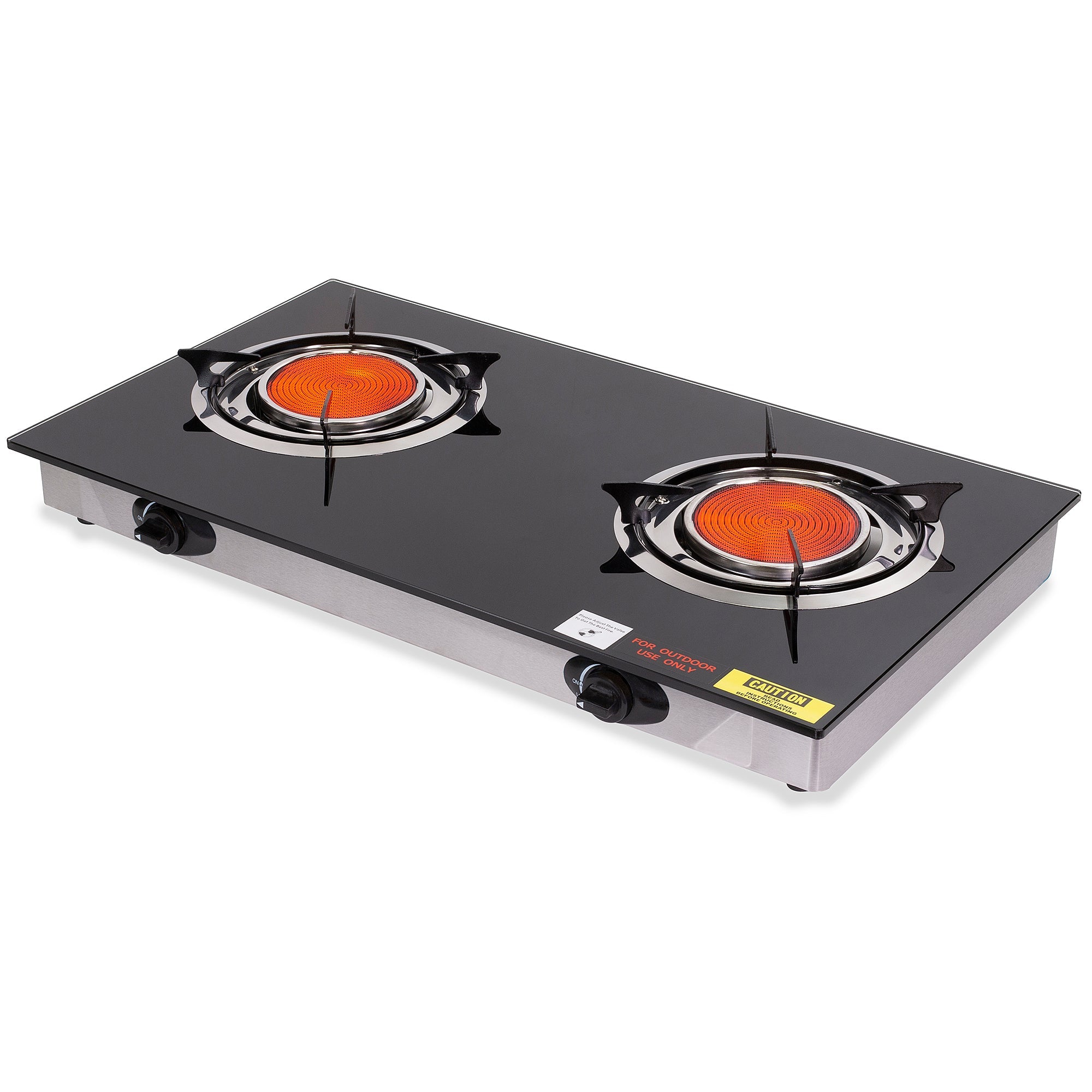 58,000 BTU Outdoor Camping Propane Double Burner Stove Cooking Station