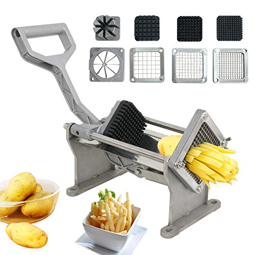 Cortador de papas fritas con 2 cuchillas, cortador profesional de patatas  de acero inoxidable, cortador de patatas fritas, cortador de papas fritas a