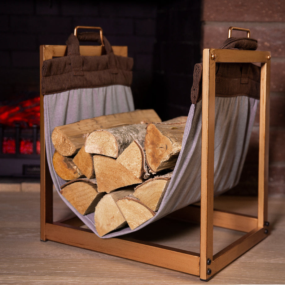 Firewood Basket With Storage Bag,foldable Wood Basket For Firewood