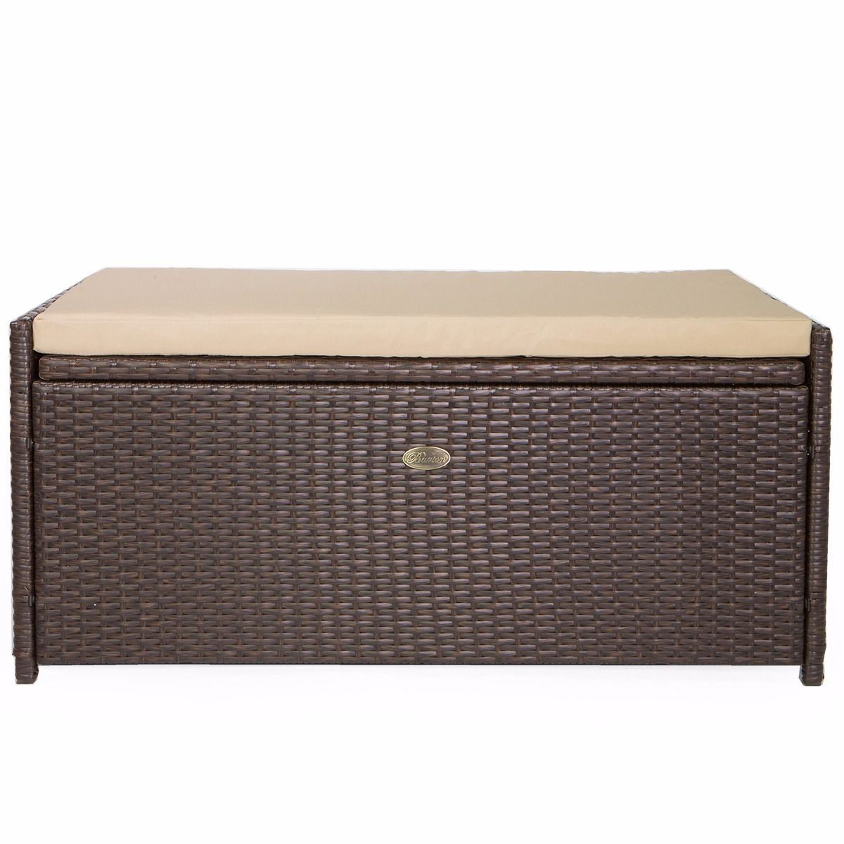Barton Outdoor 60 Gallons Deck Box Cushion Seat Patio Storage Bench Sh ...