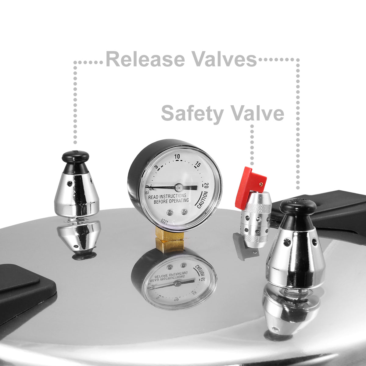 Barton - Olla a presión de aluminio de 6 cuartos de galón, regulador de  presión de olla de cocción rápida, válvula de liberación de vapor de 6  cuartos
